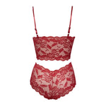 2026 New Floral Thin Lace Lingerie Set Women Triangle Cup Bralette Adjustable Strap Printed Intimate Underwear Suit