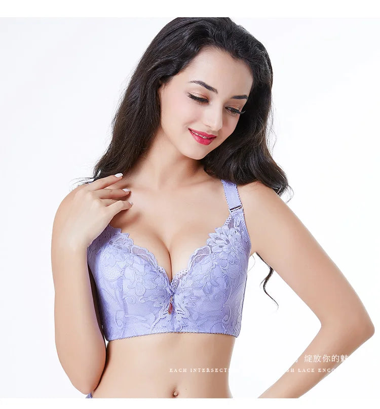 Sexy Women Bra Plus Size C D E Cup Push Up Bra Brassiere Side Adjustment Underwear Push Up Bra 75 80 85 90 95 100 105 110 115CDE