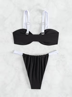 ZTVitality Sexy Patchwork Push Up Bikini Set 2025 New Arrival Biquini Padded Swimsuit Women Swimwear Summer Beachwear Brazilian