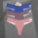 3Pcs/set Cotton Thongs Lace Bikini Underpants Women S-XL T-Back Underwear Ladies G-string Soft Thong Panties Female Lingerie New