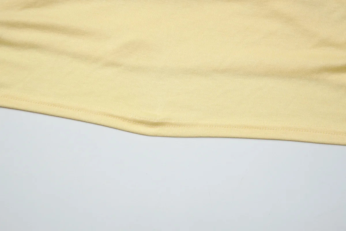 FDYOUI Woman Clothing Halter Neck Backless Camisoles Streetwear 2026 Summer Girls Sexy Lace-up Off Shoulder Yellow Tank Tops