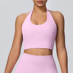 Sexy Gym Women's Sports Bra Breathable Hanging Neck Backless Sports Bra Women's Comfortable Exercise Pilates Training Yoga Top