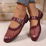 Women Sandals Mesh Breathable Fashion Versatile Sandals Women New Flat Soft Soled Mary Jane Shoes for Women