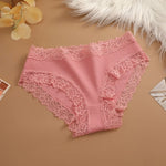 3Pcs Sexy Cotton Lace Panty Women Low Waist Panties Underwear S-XL Solid Color Ladies Briefs Lingere Underware Comfortable Women