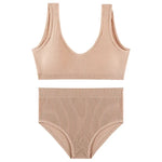 Sexy Lingerie Set Underwear Women Seamless Push Up Sports Bra High Waist Panties Solid Bras Brief Sets Sujetadores Soutien Gorge