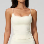 Juren Gym Tank Top With Built In Bra Women's Yoga Clothing Summer Running Square Neck Fitness Vest Beautiful Back Sports Workout