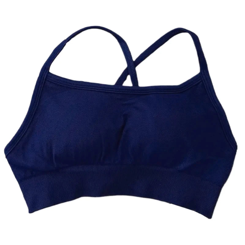 Backless Sports Bra Women Padded Yoga Bra Gym Top High Support Seamless Yoga Tank Top Fitness Crop Top Workout Running Underwear