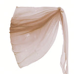 Summer Beach Bikini Wrap Sheer Short Skirt for Women Gradient Color Sarong Swimsuit Coverups Girls Skirt Scarf Swimwear Cover-Up
