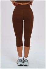 Yoga Pants Women Cropped Pants Sports Pants Fitness Leggings Tights Breathable Quick-drying High Waist Running Workout Pants
