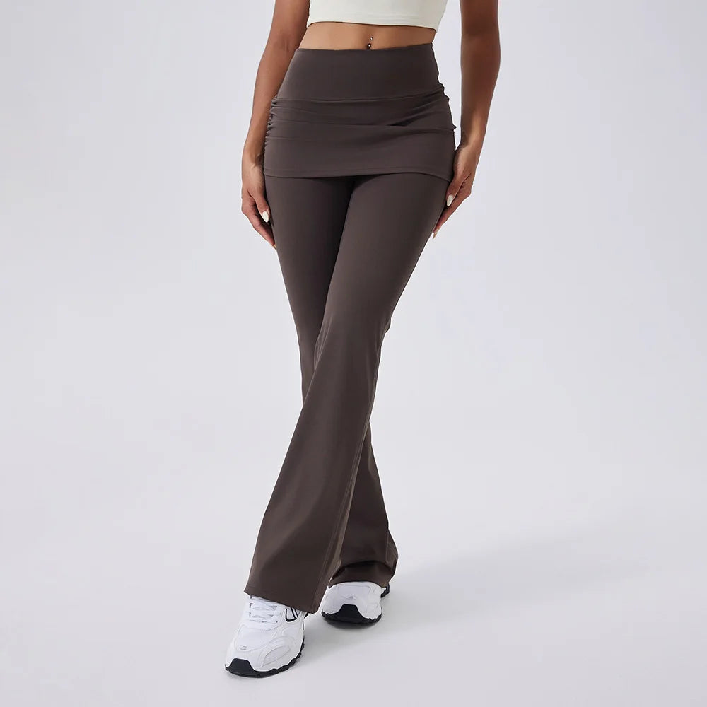 Flare Leggings Women Yoga Pants Bell-bottoms Yoga Trousers High Waist Fitness Pants Stretch Gym Wide Leg Yoga Leggings