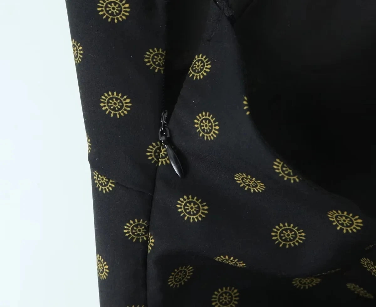 V Neck French Style Summer Women Dress Printed Boho Short Black Beach Dress Party Vintage Backless Tie Up Sexy Halter Dress 2025