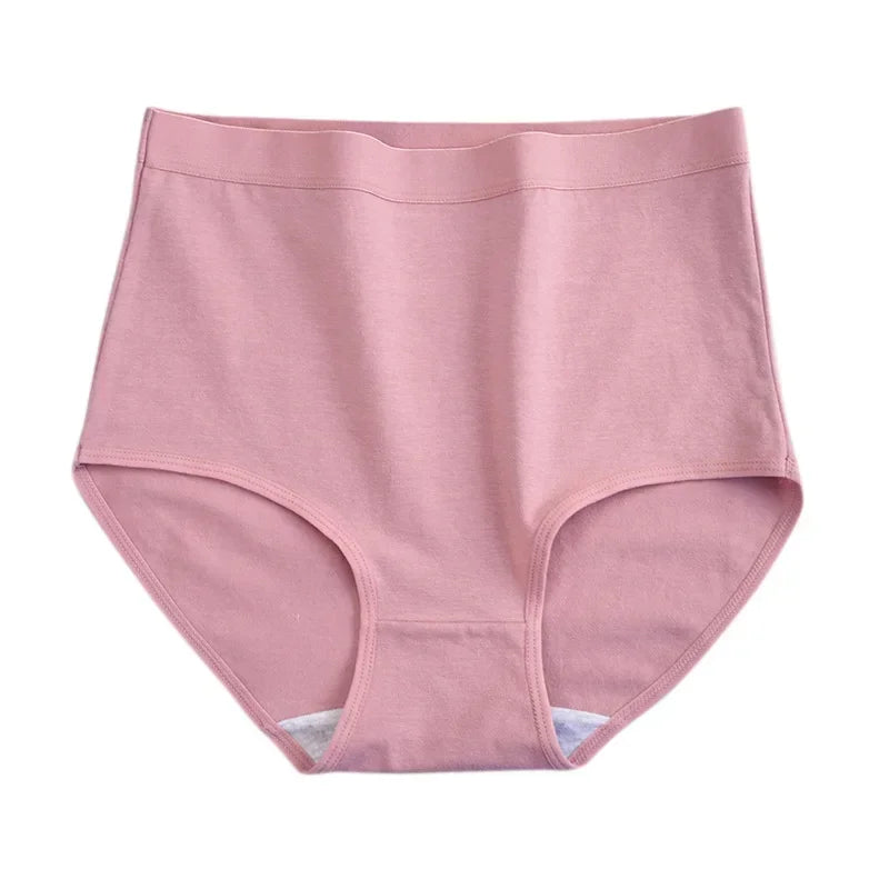 6Pcs/Set Women Cotton Panties High Rise Briefs Female Breathable Underpants Sexy Lingerie Tummy Control Underwear M-XXXL