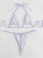 New Wrinkled Extreme Mini Micro Thong Bikini Women Swimwear Female Swimsuit Two-pieces Bikini set Bather Bathing Suit Swim K4827