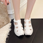 Ladies Shoes 2026 High Quality Buckle Strap Women's Sandals New Closed Toe Office and Career Summer Solid Wedge Sandals