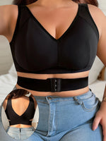 Front button plus size bra Women's Non-Steel Ring Bras Sexy Fitted Top Gathering Sports Comfort Seamless underwear MR3443