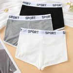 Fashion Letter Waistband Seamless Casual Short Panties Comfort Ribbed Ladies Boyshort Summer Daily Basic Stretch Underwear