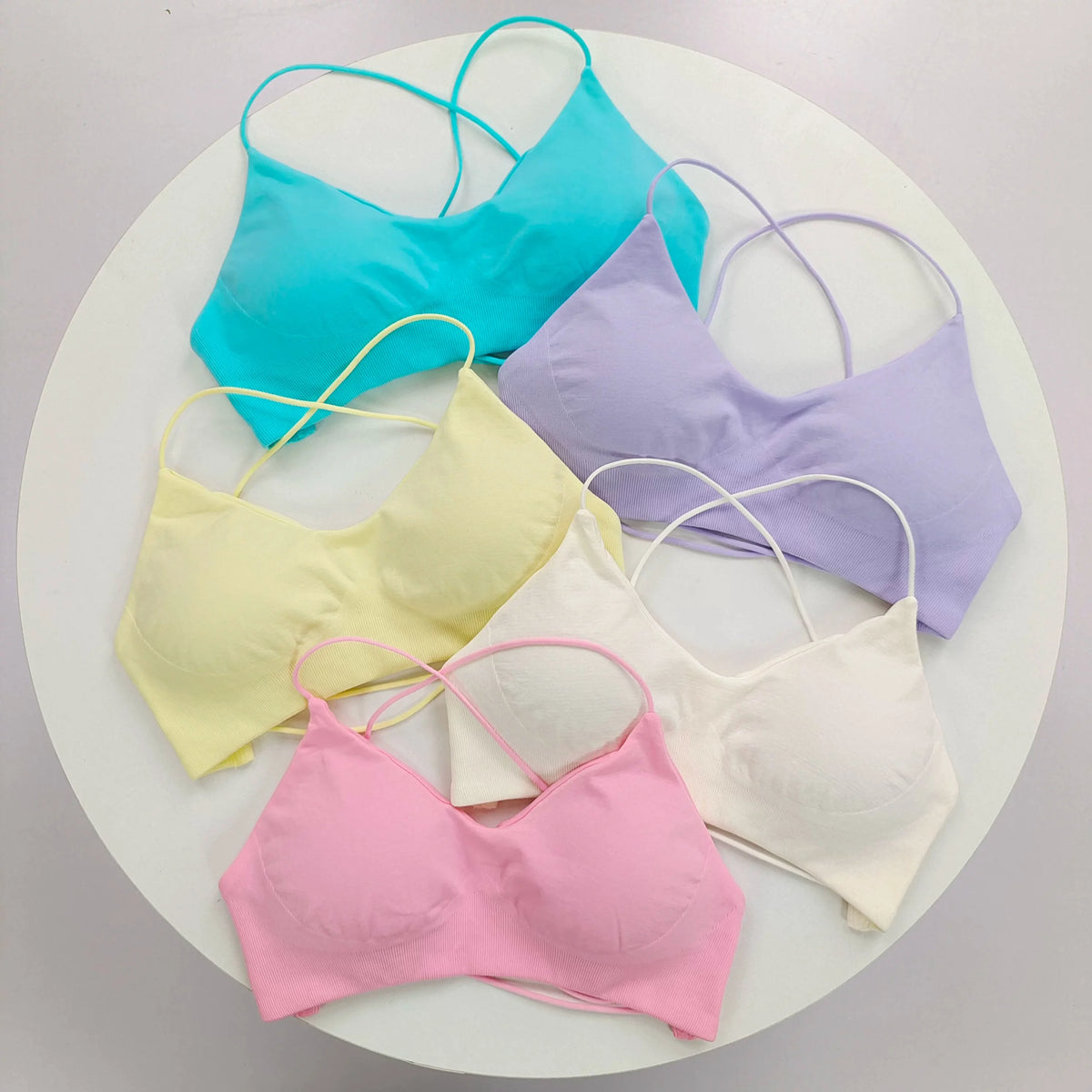 Sexy Soft Fitness Sport Bra Spaghetti Strap Cross Back Hollow Women Top Tight Gym Yoga Underwear Athletic Workout With Chest Pad