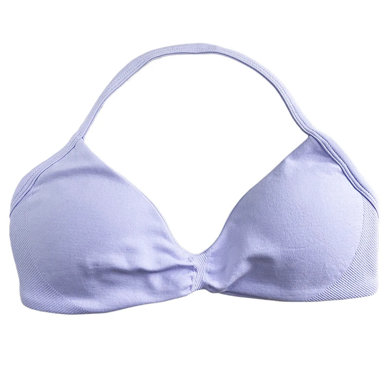 Strappy Sports Bra Seamless Women Clothes Halter Padded Yoga Bra Backless Gym Top Bras Fitness Scrunch Workout Yoga Tank Tops