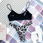 New S - XL Sexy Hot Pink Leopard Bikini Women Swimwear Female Swimsuit Two-piece Bikini set Bather Bathing Suit Swim Lady V871P