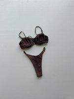 New Fashion Women Sexy Underwire Padded Swimsuit Bead Decor Lace-up Backless Micro Bikini Beachwear Push Up Low Waist Swimwear