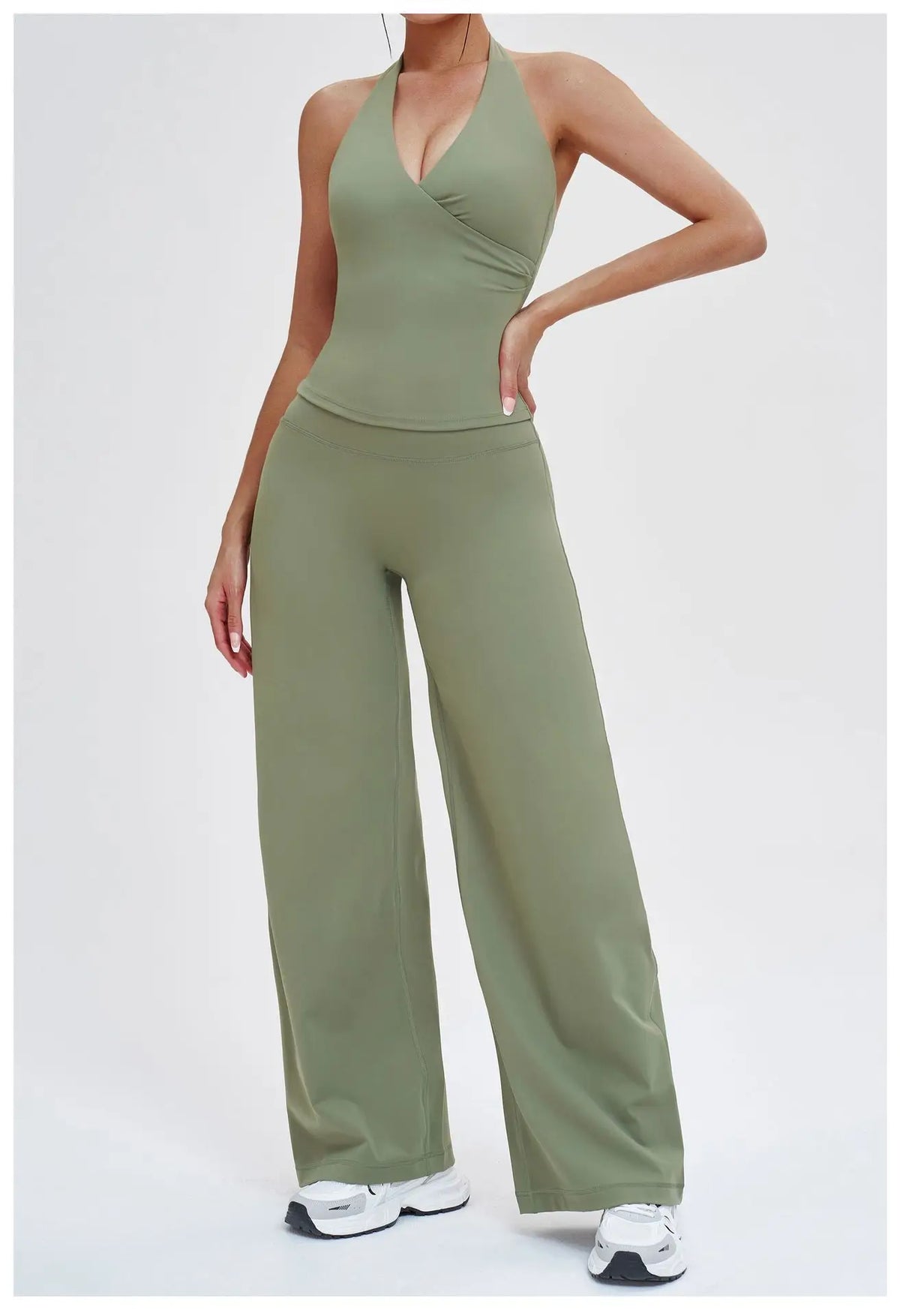 Wide-leg Pants Women Bell-bottoms High Waist Yoga Pants Workout Gym Leggings Naked Feel Pilates Running Cycling Sports Trousers