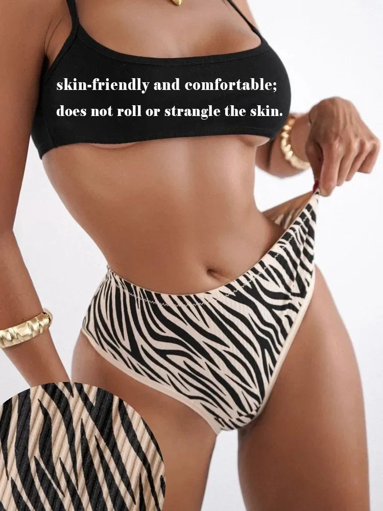 High Waist Briefs Leopard Print Sexy Lingerie Seamless Panties Women Underwear High-stretch Quick-drying Underpants Intimates