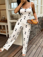 2 Pieces Pajamas Set for Women's Sleepwear Sleeveless Crop Tops and Long Pants Set Night Wear Home Clothes Loungewear