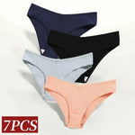 7Pcs/Set Cotton Panties Low Rize Panties For Women Breathable Underwear Female Underpants Sexy Lingerie V-waist Briefs M-2XL
