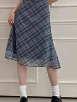 Sweet Skirts Chic Plaid Mini Skirt High Waist A-Line Korean Sle Commute Spring New Arrival Women's Fashion Mid-Length Skirts I3G