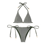 2Pcs/Set Women Bikini Set Chest Pad Push Up Halter Neck Bra Adjustable Side Straps Swimming Briefs Set Lady Mesh Summer Swimwear