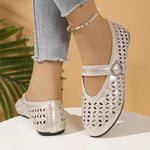 2026 New Casual Fashionable Women's Summer Hollow Ladies Shoes Closed Toe Sandals Soft and Comfortable Ballet Flat Shoes