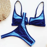 Splicing V Shaped Micro Thong Bikini Women Swimsuit Female Swimwear Two Pieces Bikini Set Push Up Bathing Suit Swim Beachwear