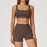 New Yoga Set 2Pcs Women No Logo Tank Tops High Waist Seamless Shorts Workout Outfit Fitness Gym Clothes Workout High quality