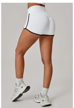 Color Blocking Patchwork Yoga Shorts Women Tight Fitting Peach Hip Lifting Sports Pants Gym Running Bike Wear Leggings