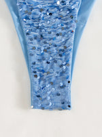Sexy Sequin Blue Micro Bikini Set Women Shiny Push Up Bra Tie Side Triangle Swimsuit Summer Bathing Suit Holiday Swimwear 2026