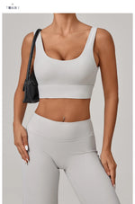 Running Sports Bra Women High Support Open Back Yoga Breathable Slim Fit Fitness Pilates Tank Top With Removable Pads