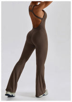 Women Fitness Bodysuit Backless One Piece Yoga Set Jumpsuit Sports Gym Workout Clothes Tights Active Wear Slim Playsuit Female