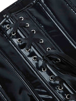 New European and American leather breasted glossy leather court corset waist corset