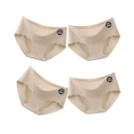 4Pcs/Set Ice Silk Panties Women Low-Waist Stretch Briefs Female Underpants Sexy Lingerie Solid Color Invisible Intimates M-XL