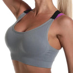 Women's Cross Back Sports Bra, Seamless Wireless Workout Top with Removable Pads for Yoga Running Gym