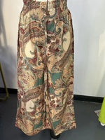 Women's 2026 Summer Versatile Printed Elastic Waist Wide Leg Pants