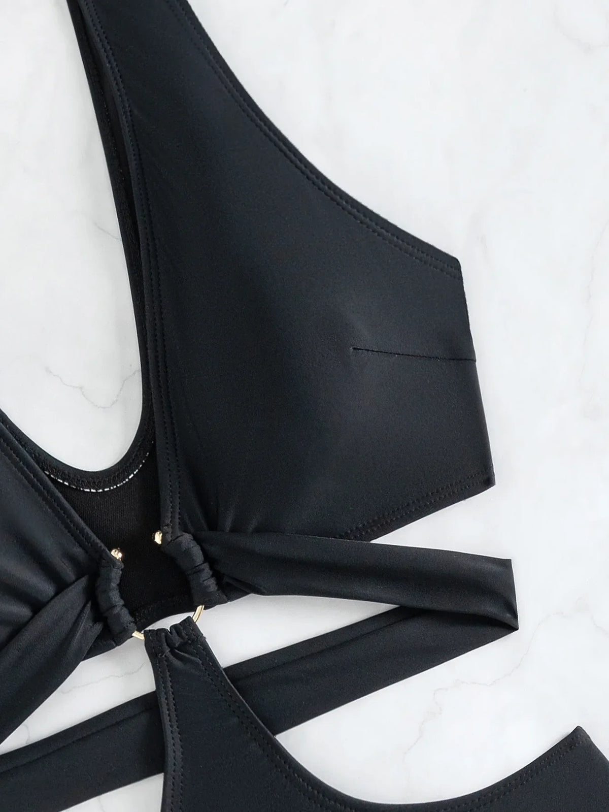 S - XL V Neck High Cut Out One Piece Swimsuit Women Swimwear Female Bather Monokini Cross Bandage Bathing Suit Swim Beachwear