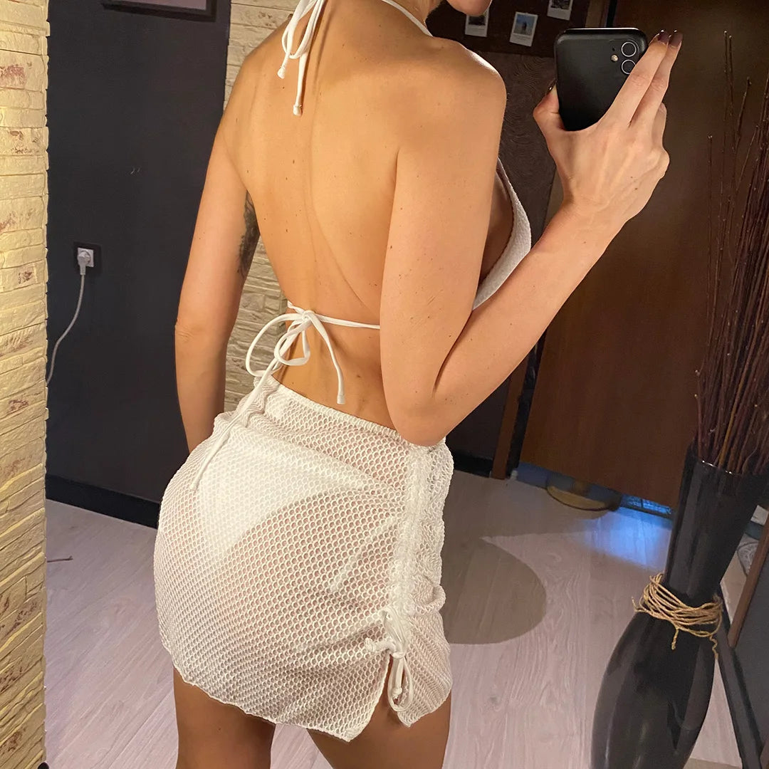 9 Colors New Long Sleeve With Skirt Bikini Female Swimsuit Women Swimwear Four-pieces Bikini set Bather Bathing Suit Swim V6358P