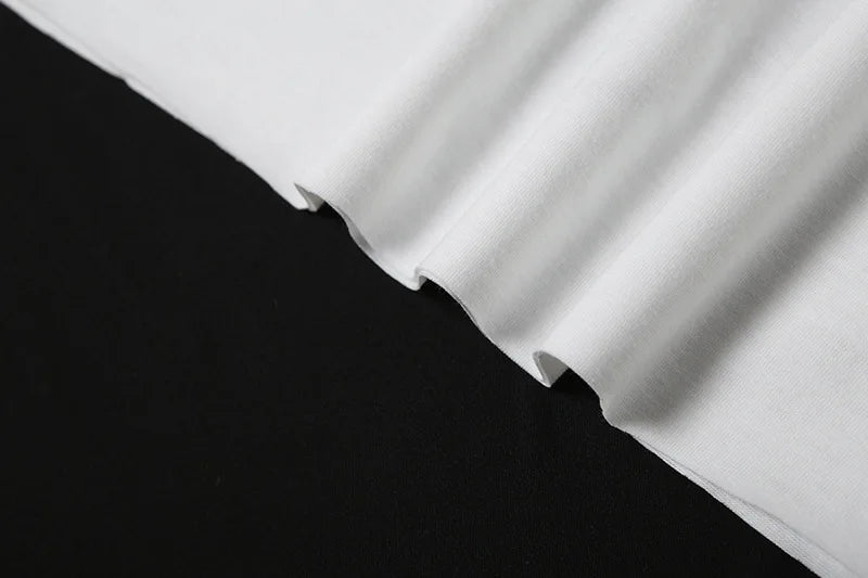 Letter Print Oversized Tees Women Skew Collar Off Shoulders Short Sleeves T-shirt Irregular Hem Hip-hop Style Trend Crop Tops