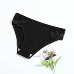 4Pcs/Set Cotton Panties Women Low Rise Briefs Breathable Underwear Solid Color Lace Trims Panty Female Underpants Sexy Lingerie