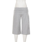 American knitted mid-waisted trousers, simple low-waisted straight loose casual trousers