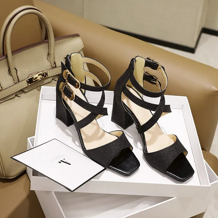 Fashion Cross Strap High Heels Sandals Party Wedding Bridal Shoes Summer Gold Silver Ladies Sandal Women