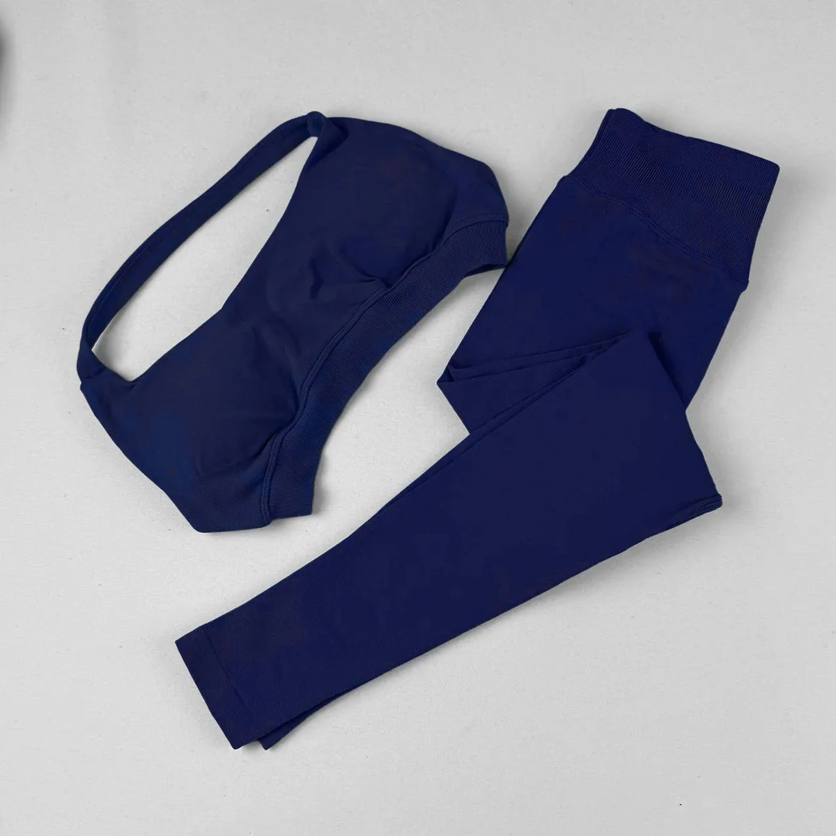 STOUREG Open Back Yoga Bras Pants Sets Seamless 2pcs Sculpt Sports Leggings Gym Halter Crop Tops Hip Lift Push Up Workout Tights