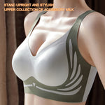 Push-Up Bra Women Seamless Ladies Underwear V-neck No Steel Ring Adjustable Comfortable Thin Top Bra Breathable Gathered