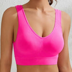 Women Seamless Underwear Sports Tank Female Plus Size Bras Non-wire No-pads Crop Top Sexy Lingerie Solid Color Camisole S-5XL